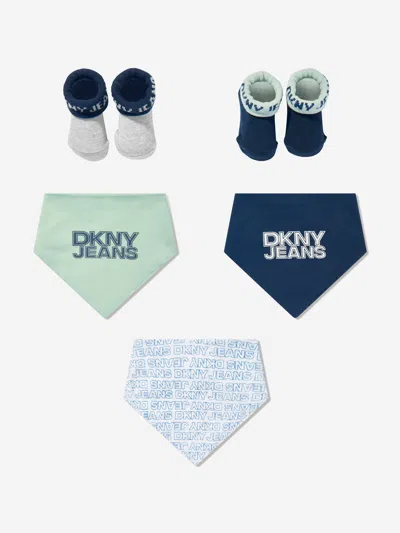 Dkny Baby Boys Bibs And Socks Set In Blue