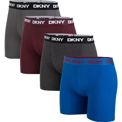 Dkny Back Of Four Boxer Briefs In Black