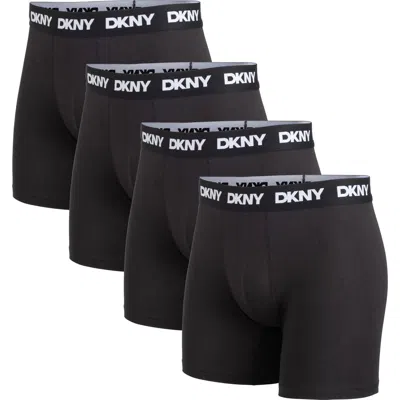 Dkny Back Of Four Boxer Briefs In Black