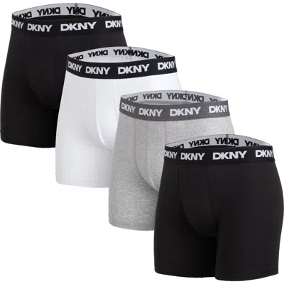Dkny Back Of Four Boxer Briefs In Black