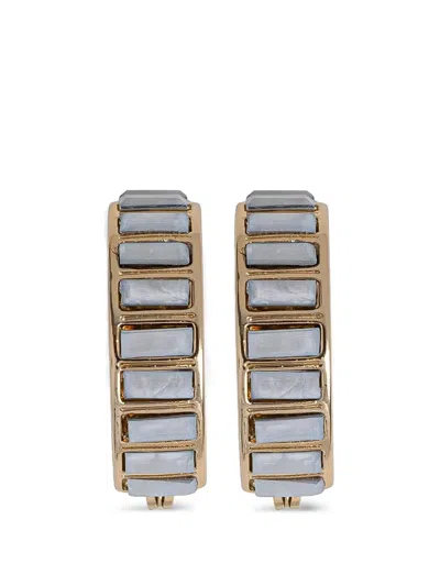 Dkny Baguette-cut Embellished Earrings In Gold