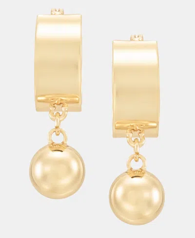 Dkny Ball Charm Statement Hoop Earrings In Gold