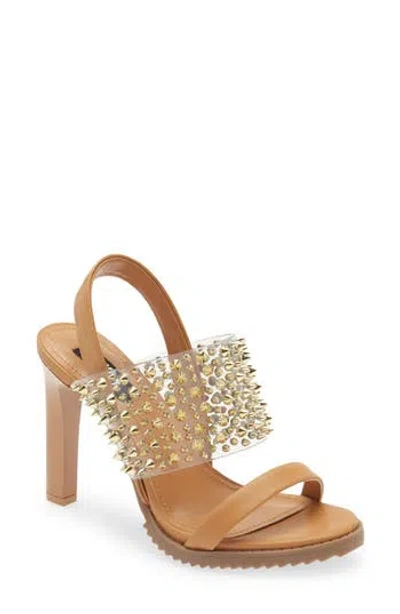 Dkny Balto Embellished Slingback Sandal In Brown