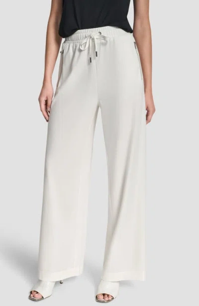 Dkny Bank St Wide Leg Pull-on Pants In White