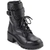 Dkny Basia Faux Fur Lined Combat Boot In Black