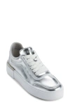 Dkny Baylor Platform Sneaker In Silver And White