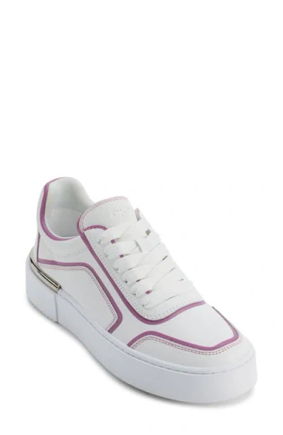 Dkny Baylor Platform Sneaker In White And Pink