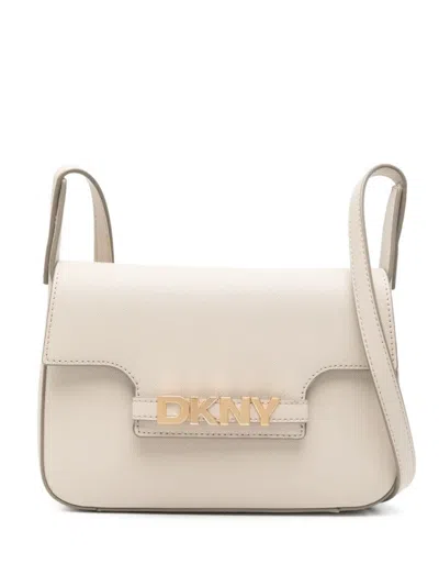 Dkny Beige Cow Leather Crossbody Bag In Multi