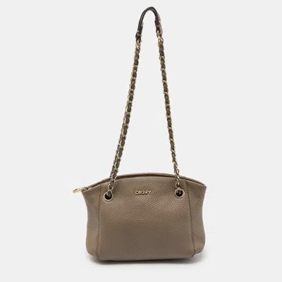 Pre-owned Dkny Beige Leather Chain Shoulder Bag