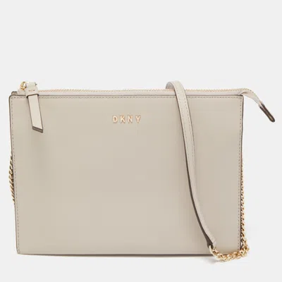 Pre-owned Dkny Beige Leather Crossbody Bag