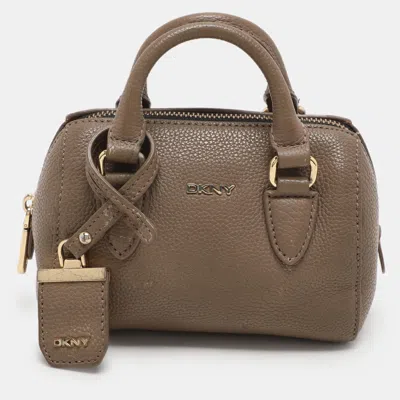 Dkny Beige Leather Satchels In Purple