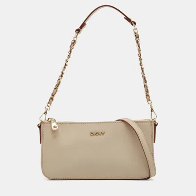 Pre-owned Dkny Beige Leather Sutton Crossbody Bag