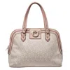 DKNY DKNY /BEIGE SIGNATURE CANVAS AND LEATHER DOME SATCHEL
