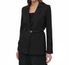 Dkny Belted 2-button Blazer In Jacket Black In Black