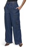 Dkny Womens Textured Top Lightweight Wide Leg Jeans