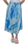 Dkny Belted Parachute Midi Skirt In Maculate Marble