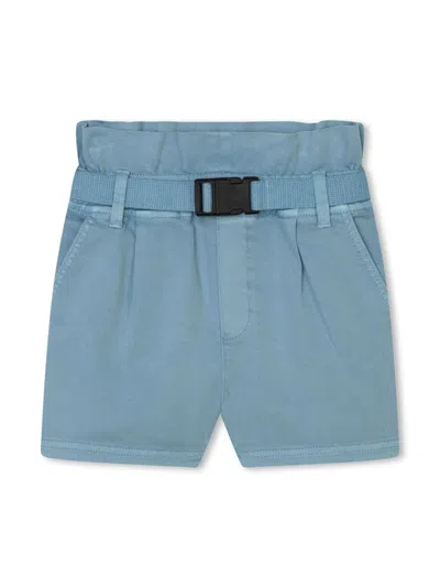 Dkny Kids' Belted Straight-leg Shrots In Blue