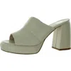 Dkny Benedetta Womens Slip On Peep Toe Mule Sandals In White