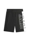 Dkny Logo-print Colour-block Bermuda Shorts In Black