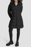 Dkny Bib Front Quilted Puffer Coat In Black