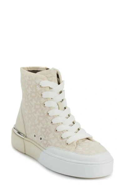 Dkny Bitsy High Top Platform Sneaker In Xvq - Hemp/white