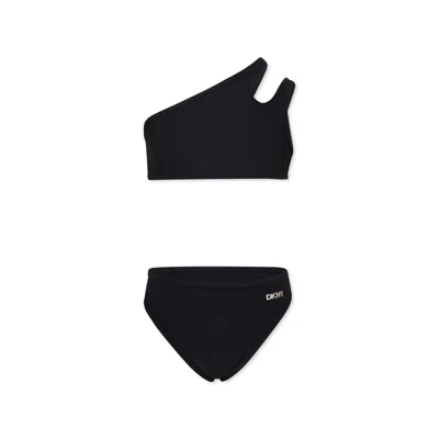 Dkny Kids' Black Bikini For Girl With Logo