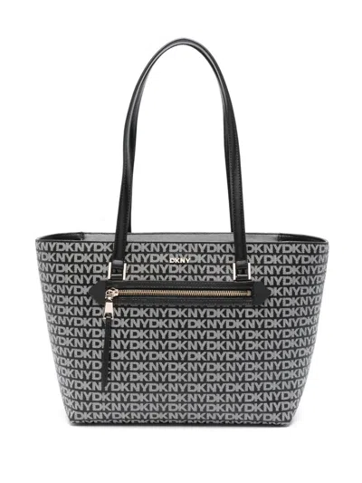 Dkny Black Bryant Ave Logo Print Tote Bag
