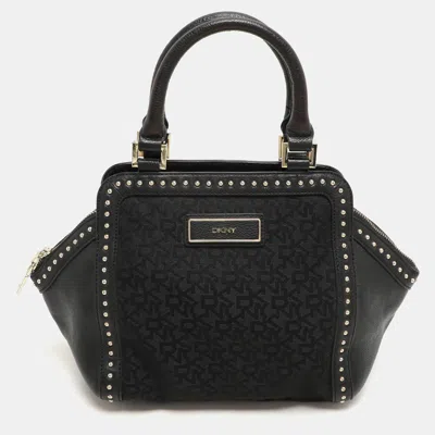 Dkny Black Canvas And Leather Donna Karan Satchel