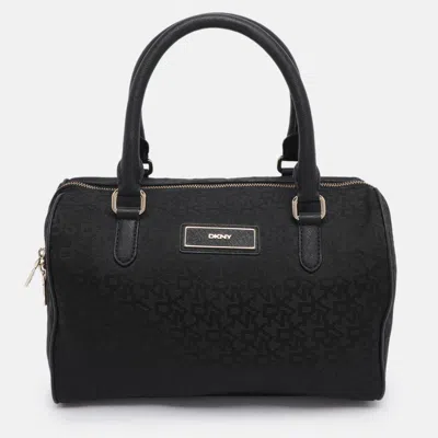 Dkny Black Canvas And Leather Satchels