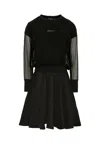 Dkny Black Dress For Girl With Logo In Black