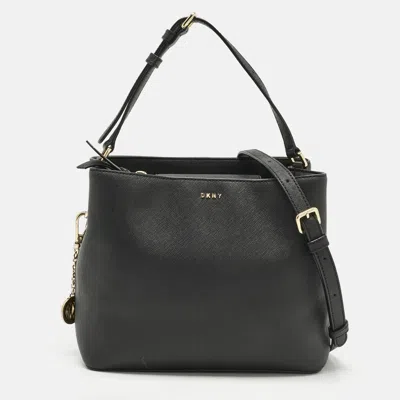 Pre-owned Dkny Black Leather Bryant Park Bucket Bag