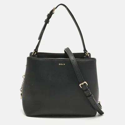 Pre-owned Dkny Black Leather Bryant Park Bucket Bag