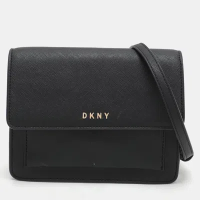 Pre-owned Dkny Black Leather Bryant Park Crossbody Bag