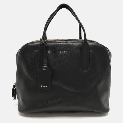 Pre-owned Dkny Black Leather Dome Satchel