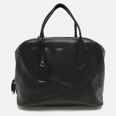 Dkny Black Leather Dome Satchel
