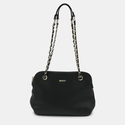 Dkny Black Leather Dome Satchel