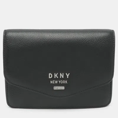 Pre-owned Dkny Black Leather Pouch Clutch