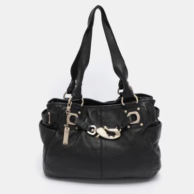 Pre-owned Dkny Black Leather Satchel