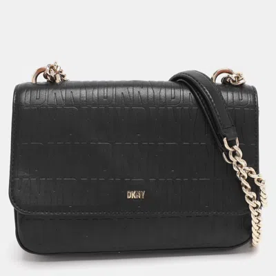 Dkny Black Leather Sina Shoulder Bag