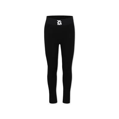 Dkny Kids' Black Leggings For Girl With Logo