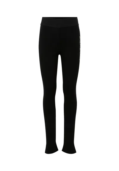 Dkny Kids' Black Leggings For Girl With White Logo