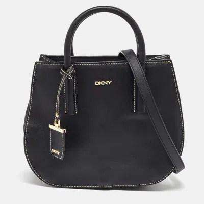 Pre-owned Dkny Black Saffiano Leather Tote