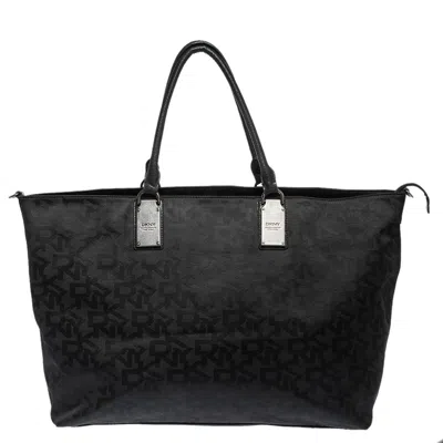 Dkny Black Signature Canvas Tote