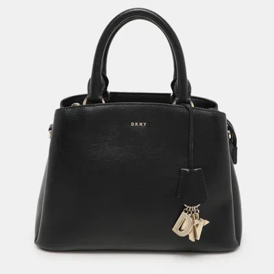 Dkny Black Textured Leather Paige Tote
