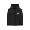 Dkny Black Windbreaker Jacket For Girl With Logo In Black