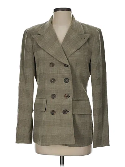 Pre-owned Dkny Blazer Jacket In Green