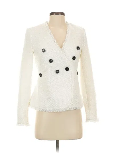 Pre-owned Dkny Blazer Jacket In White