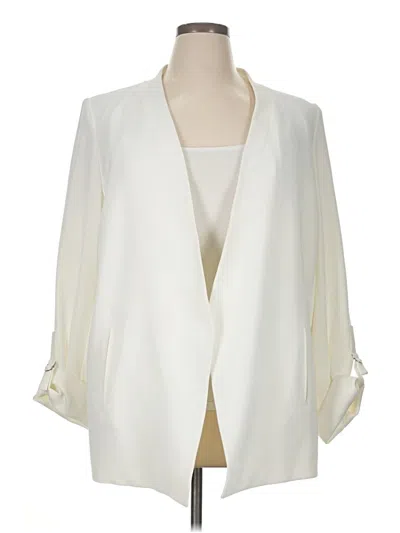 Pre-owned Dkny Blazer Jacket In White