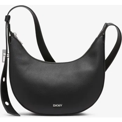 Dkny Bleeker Small Leather Crossbody In Black,sliver