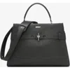 Dkny Bleeker Large Satchel In Black/silver